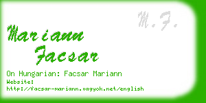 mariann facsar business card